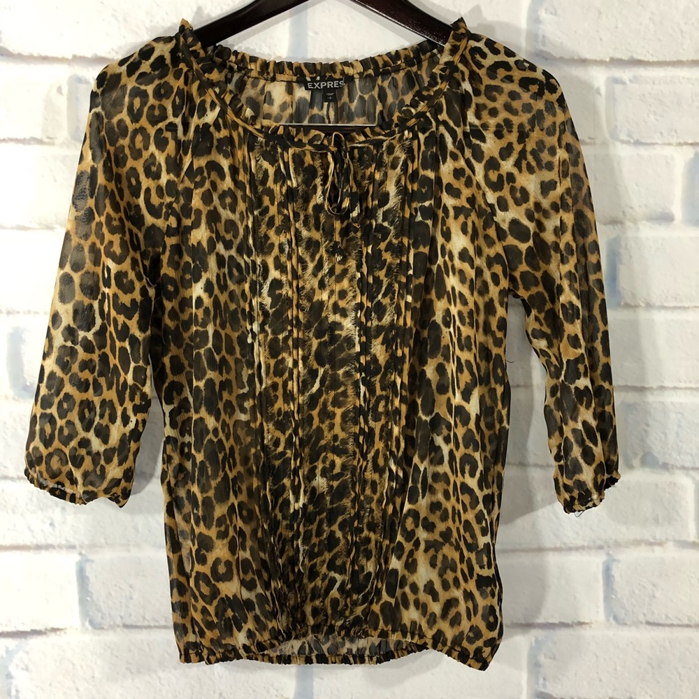 Express Leopard Animal Print Blouse. Size Small